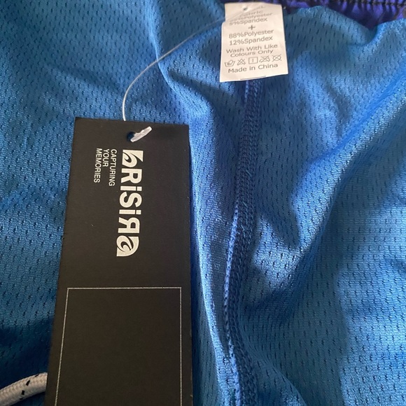 Vibrant Pink and Blue Flamingo Swim Trunks Relaxed Fit - Picture 5 of 6